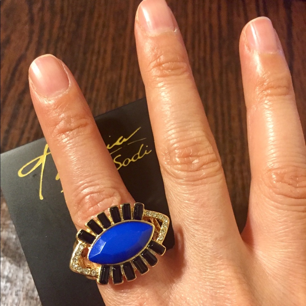 Thalia Sodi blue evil eye ring